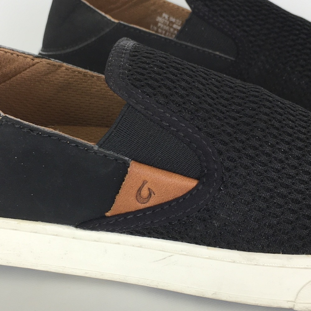 Olukai Pehuea Black Mesh Slip On Sneakers Shoes Womens Size 8 20271-4040 Casual - Picture 10 of 15